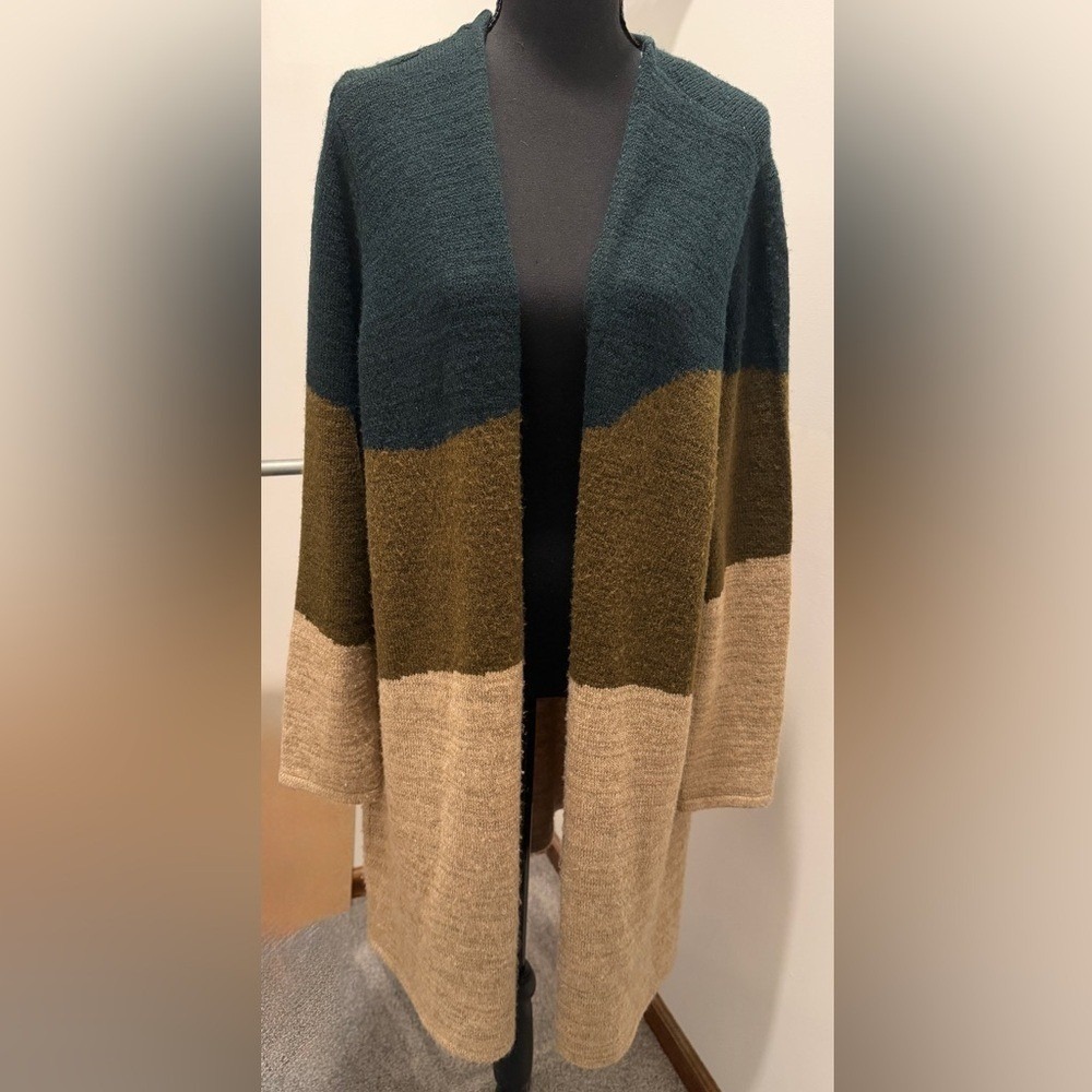Colorblock‎ Open Front Cardigan - Picture 3 of 6